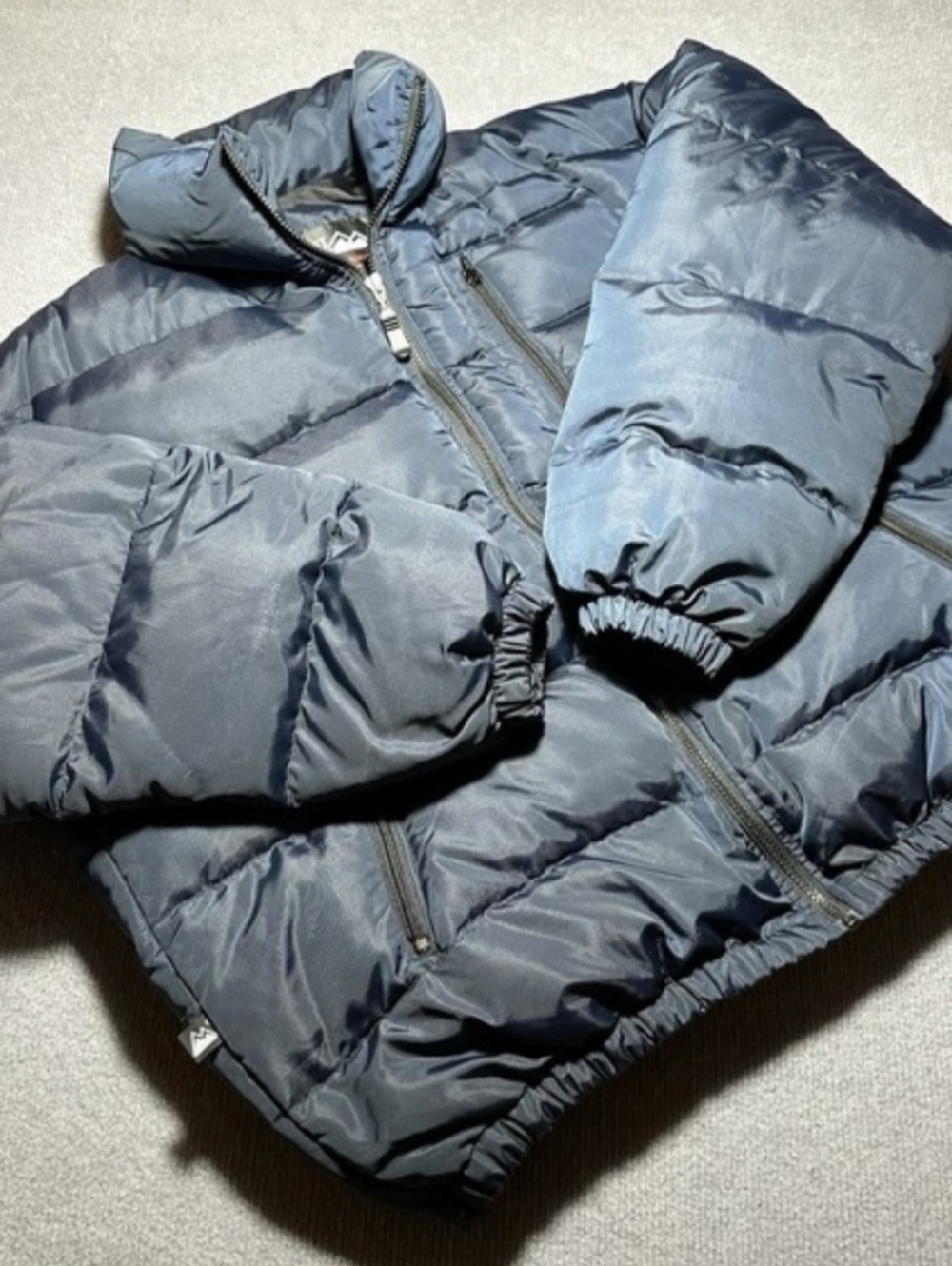 First Down Mens‎ Blue Puffer Coat Size XL Long Warm Winter Duck Feathers